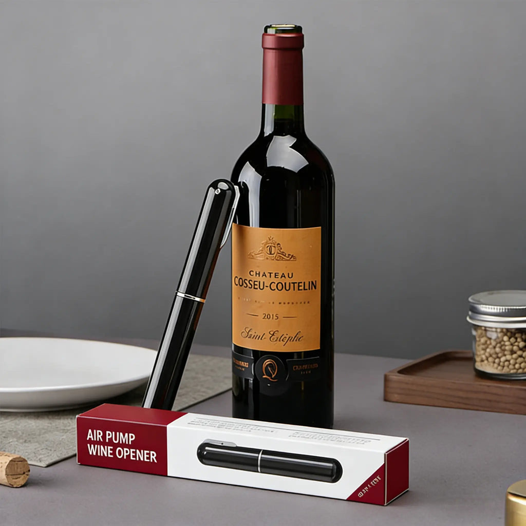 Air Pump Wine Opener Set: includes foil cutter