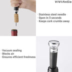 Air Pump Wine Opener Set: includes foil cutter
