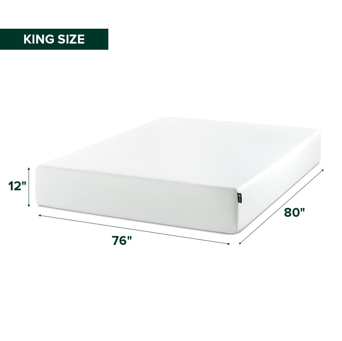 Zinus 14 Inch King Lumbar+ Premium Memory Foam Mattress, Medium