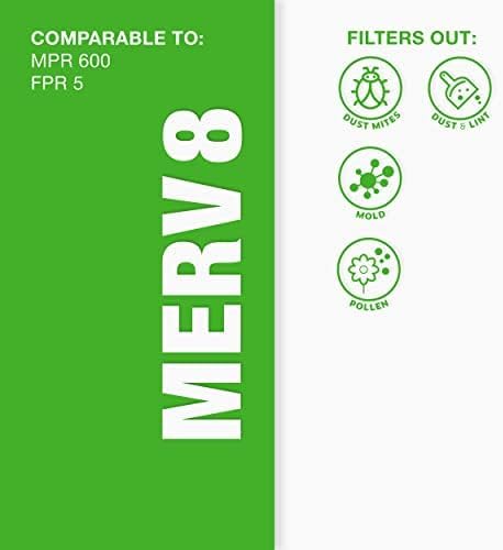 Aerostar Air Filter 20x20x1 MERV 8 AC Filter, HVAC, Furnace Filter, 6 Pack