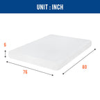 FDW | 5 Inch Twin Mattress | Medium Firm | Gel Memory Foam | White