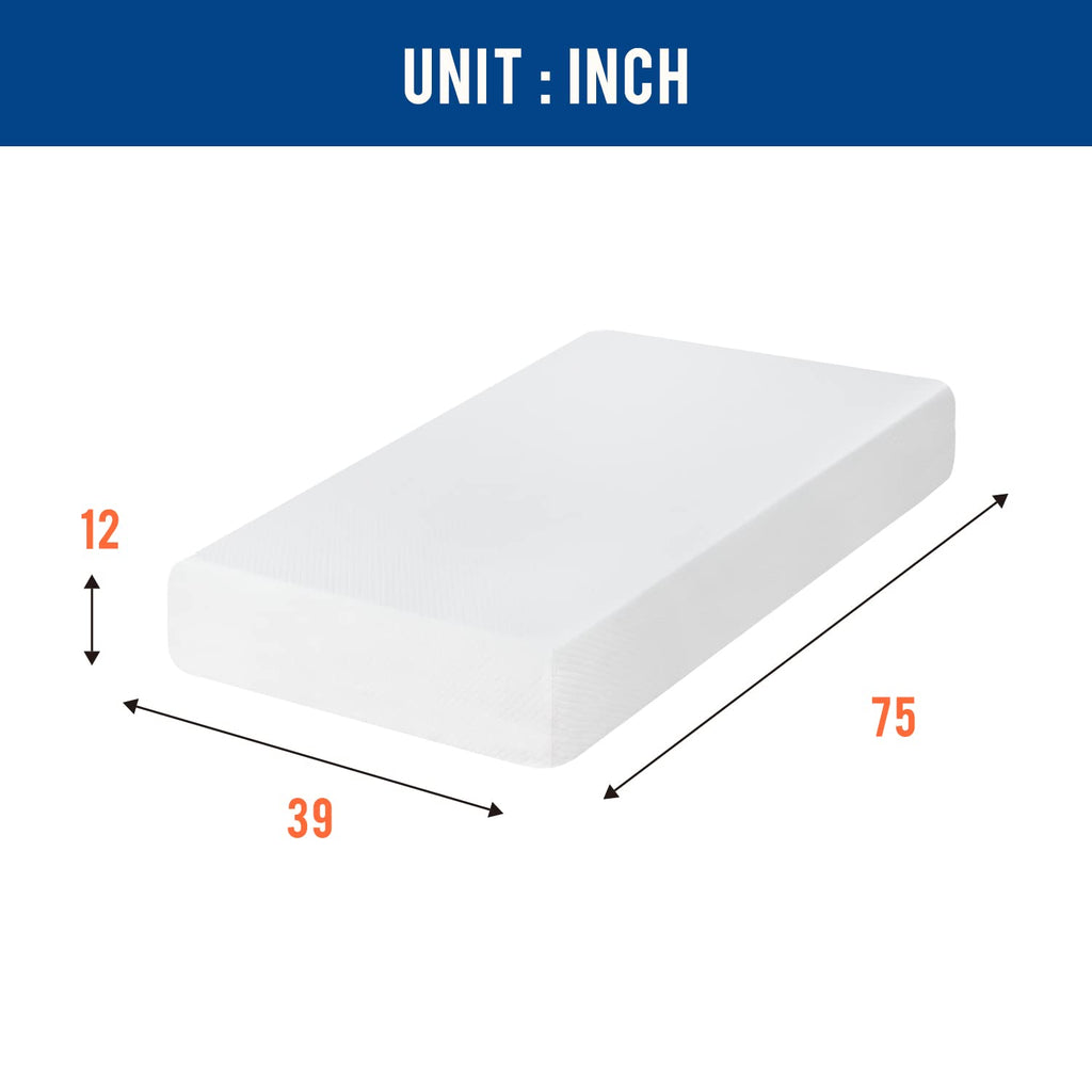 FDW | 5 Inch Twin Mattress | Medium Firm | Gel Memory Foam | White