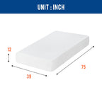 FDW | 5 Inch Twin Mattress | Medium Firm | Gel Memory Foam | White