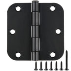 TDCHINGES Rounded Matte Black Door Hinges 3.5 Inch 5/8" Radius Flat 30 Pack