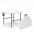 10 PACK of 8 Feet Foldable Table with Built in Handle & Steel Legs | 8 FT Heavy Duty Portable | Perfect for Party, Dining, Wedding, Events, Picnic Indoor, Outdoor, Camping, Temporary - 8 Foot