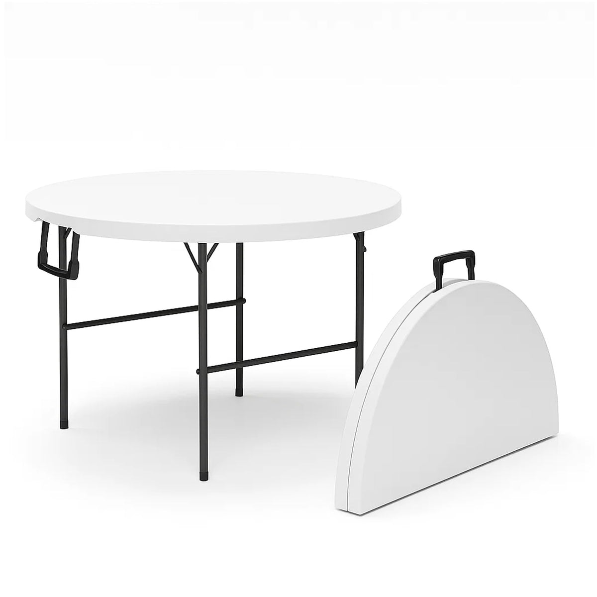 10 PACK of 8 Feet Foldable Table with Built in Handle & Steel Legs | 8 FT Heavy Duty Portable | Perfect for Party, Dining, Wedding, Events, Picnic Indoor, Outdoor, Camping, Temporary - 8 Foot