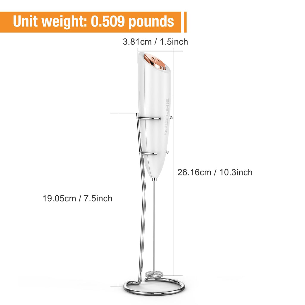SIMPLETASTE Milk Frother Handheld Electric Foam Maker Battery Operated