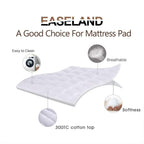 EASELAND King Size Mattress Pad Cotton Pillow Top Mattress Topper White