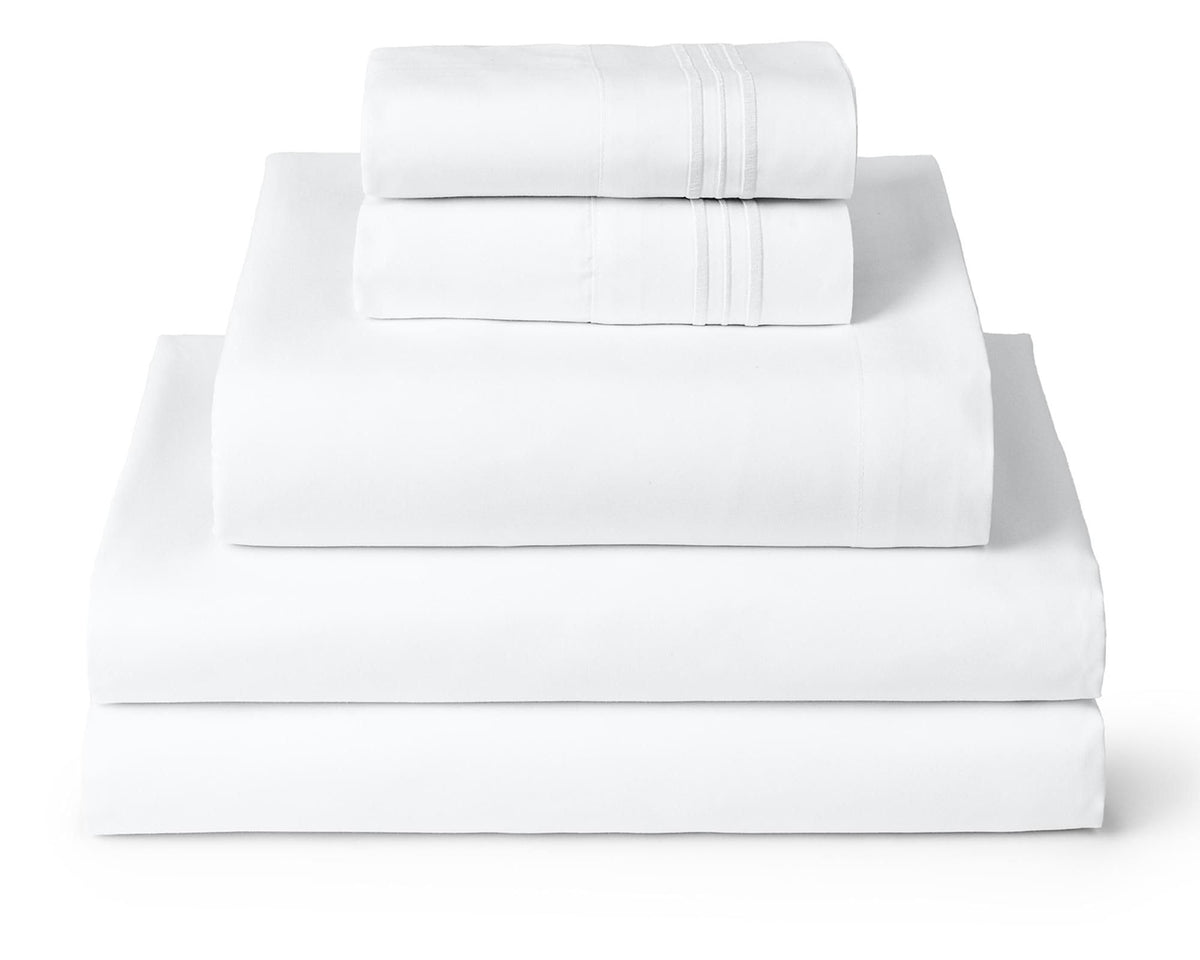Mellanni Iconic 4-Piece Bed Sheet Set, 16" Deep Pocket (Queen, White)