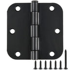 TDCHINGES Rounded Matte Black Door Hinges 3.5 Inch 5/8" Radius Flat 30 Pack
