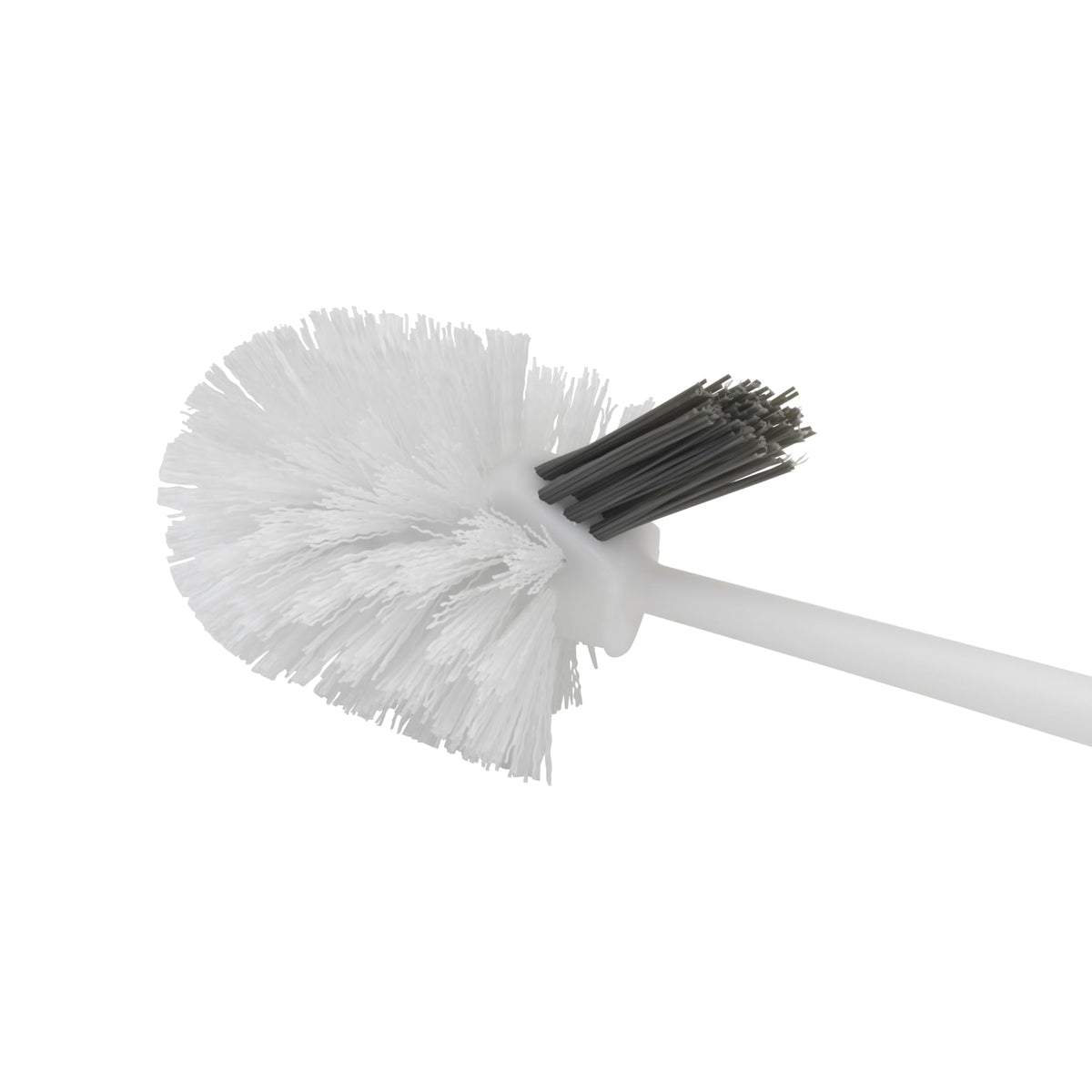 Clorox Corner Toilet Bowl Brush with Under Rim Scrubber, Includes Corner Storage Caddy, White