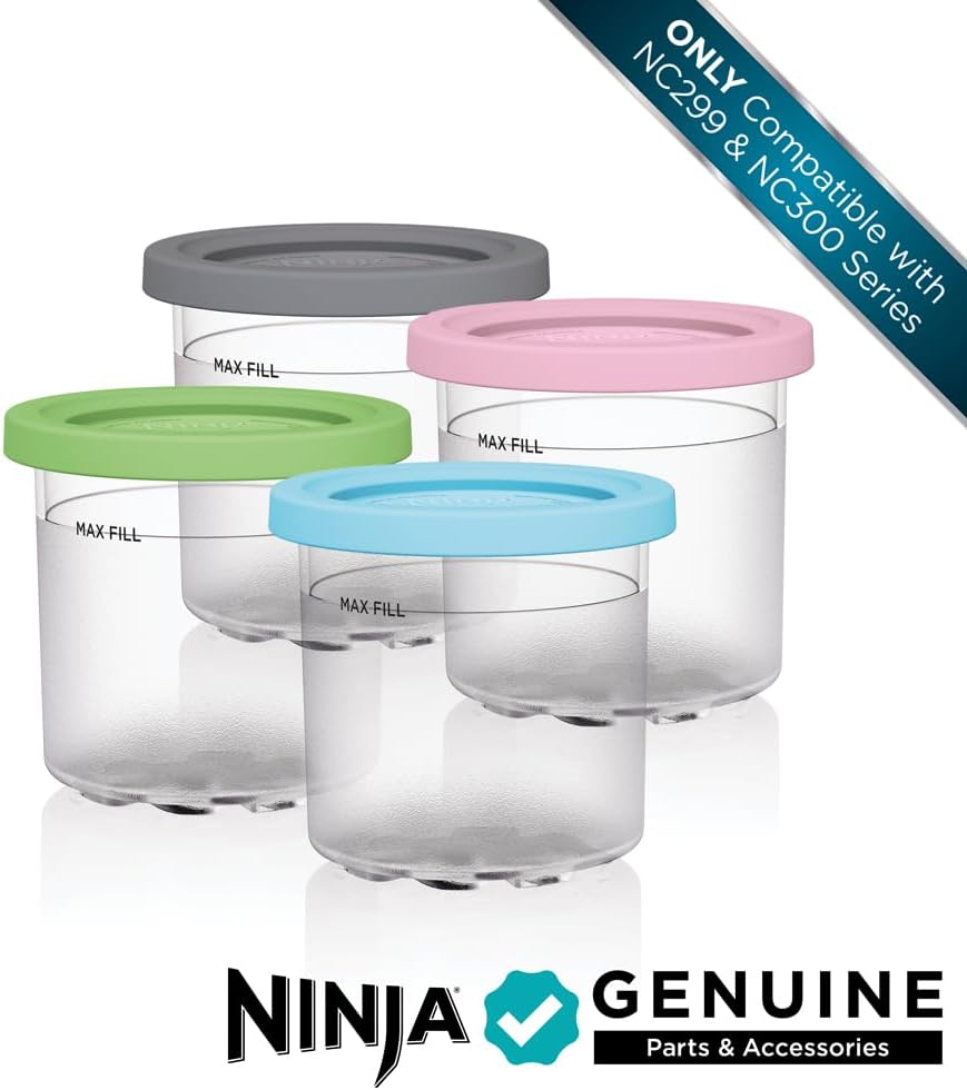 Ninja® CREAMi® Original Pints 4 Pack with Storage Lids, XSKPLD4BCD