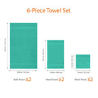 Amazon Basics Fade-Resistant 100% Cotton Bath Towel, 30"x54", Teal Green, 2-Pack