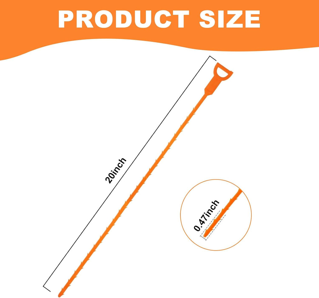 Drain Snake Clog Remover - 4 Pack 20 Inch Flexible Hair Tool
