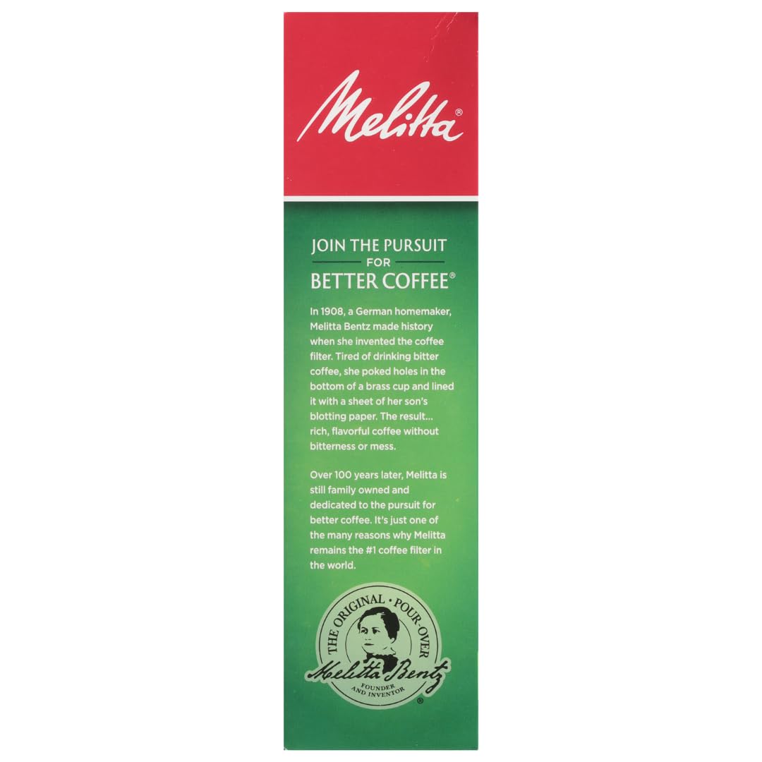 Melitta #4 Unbleached Coffee Filters, Natural Brown Cone Filters, 3-Pack