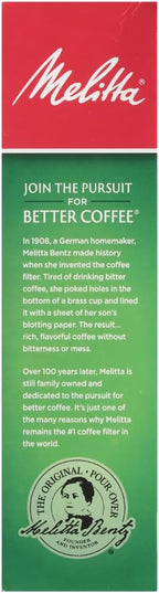 Melitta #4 Unbleached Coffee Filters, Natural Brown Cone Filters, 3-Pack