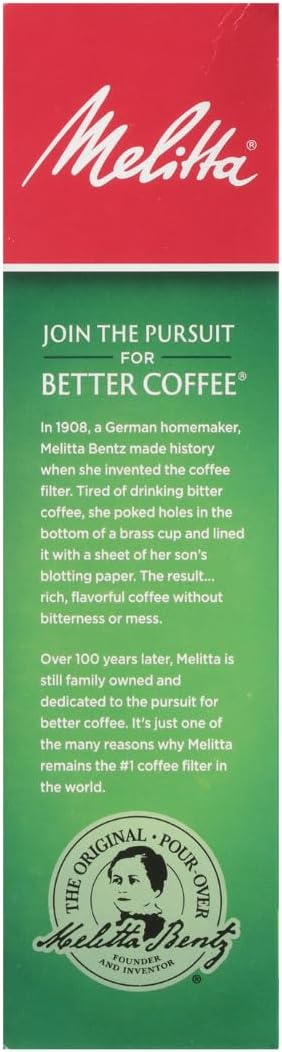 Melitta #4 Unbleached Coffee Filters, Natural Brown Cone Filters, 3-Pack