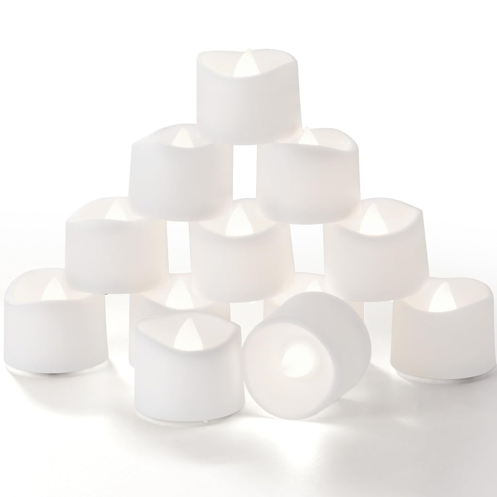 Homemory 12-Pack Battery Tea Lights with Timer Built in, Auto-On 6H Daily