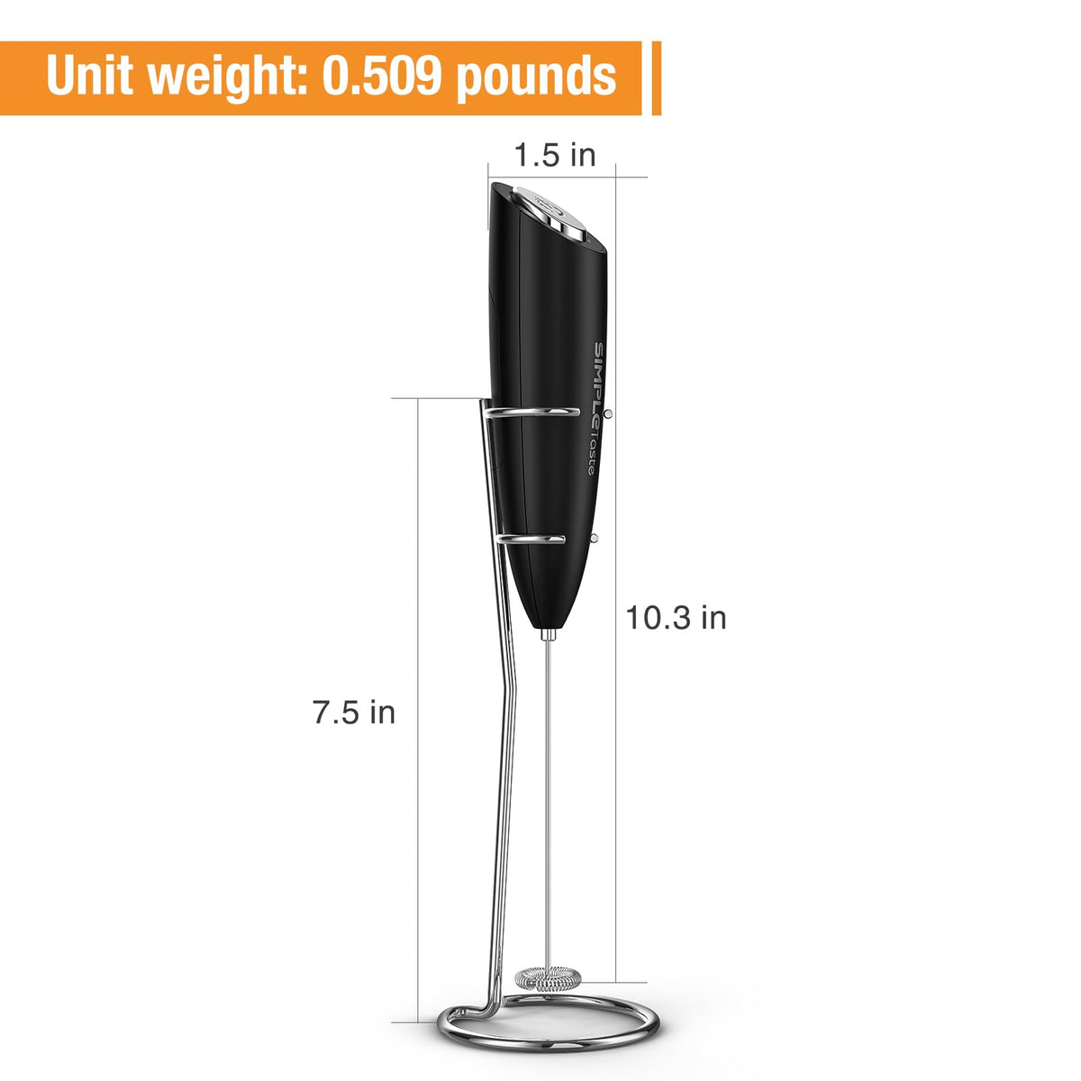 SIMPLETASTE Milk Frother Handheld Electric Foam Maker Battery Operated