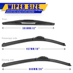 3 Wipers Fits Subaru Forester 2012-2018 Outback 2015-2019 Wiper Blades
