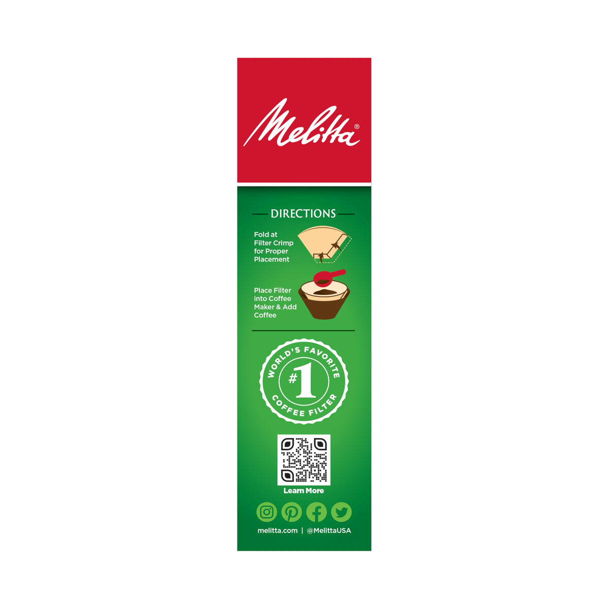 Melitta #4 Unbleached Coffee Filters, Natural Brown Cone Filters, 3-Pack