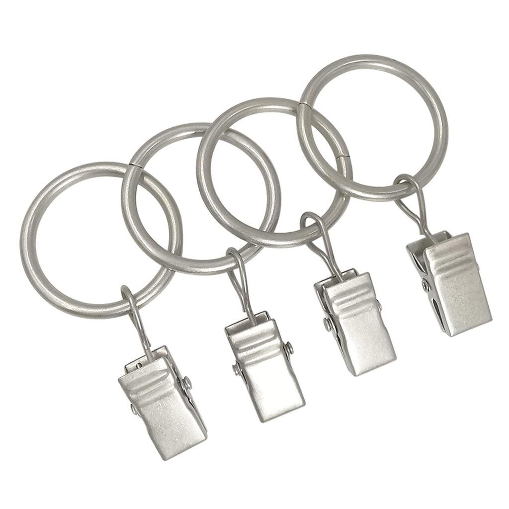 40 Pack Metal Curtain Rings with Clips, 1.5 in ID, Gold