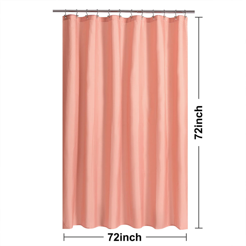 N&Y HOME Fabric Shower Curtain or Liner with Magnets, Coral