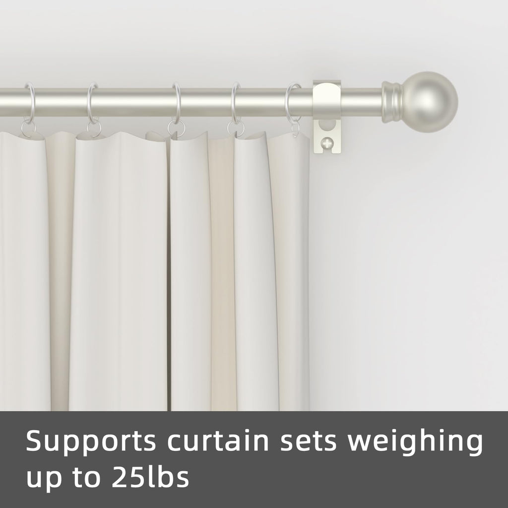 GXOACKJ Curtain Rods for windows 28-78 inch, 5/8 inch Decorative Dark Walnut Wood Splicing Heavy Duty Metal Curtain Rod set with Brackets