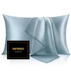 INFIIXSO Mulberry Silk Pillow Cases Standard Size with Zipper, Champagne