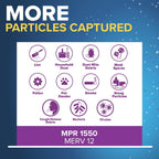 Filtrete 20x25x4 Air Filter, MERV 12, MPR 1550, 2 HVAC Filters