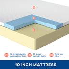 FDW | 5 Inch Twin Mattress | Medium Firm | Gel Memory Foam | White