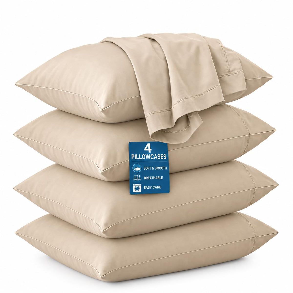 Pillow Covers Standard Set of 4, Soft and Comfy Pillow Cases, Purple