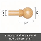 GXOACKJ Curtain Rods for windows 28-78 inch, 5/8 inch Decorative Dark Walnut Wood Splicing Heavy Duty Metal Curtain Rod set with Brackets