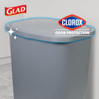 Glad Trash Can with Clorox Odor Protection | Plastic Bin, 13 Gal, Black