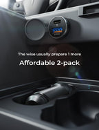 LISEN Car Charger USB C, 69W Cigarette Lighter USB Charger Adapter, 2 Pack