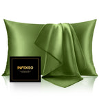 INFIIXSO Mulberry Silk Pillow Cases Standard Size with Zipper, Champagne