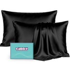 Gabire Mulberry Silk Pillowcases Set of 2, Both Sides Real Silk Pillowcase for Hair and Skin Prevent Acne Pillowcase Organic Silk Pillow case 2 Pack with Hidden Zipper, Navy Blue, Standard (20"×26")