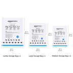 Amazon Basics Vacuum Storage Bags for Clothes, Space Saving Compression Storage Bags with Hand Pump, Heavy Duty, Stackable, Jumbo Size, Clear, 6-Pack