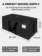 HOMESURE Supports 200lbs Heavy Duty Moving Bags - Strong Zipper & Wrap-Around Handles - Water-Resistant Storage Totes, Durable Alternative to Moving Boxes - 4 Pack - Semi-Transparent