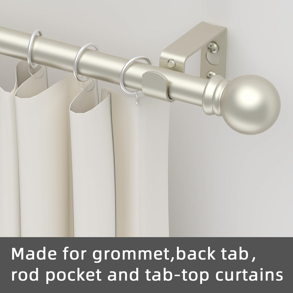 GXOACKJ Curtain Rods for windows 28-78 inch, 5/8 inch Decorative Dark Walnut Wood Splicing Heavy Duty Metal Curtain Rod set with Brackets