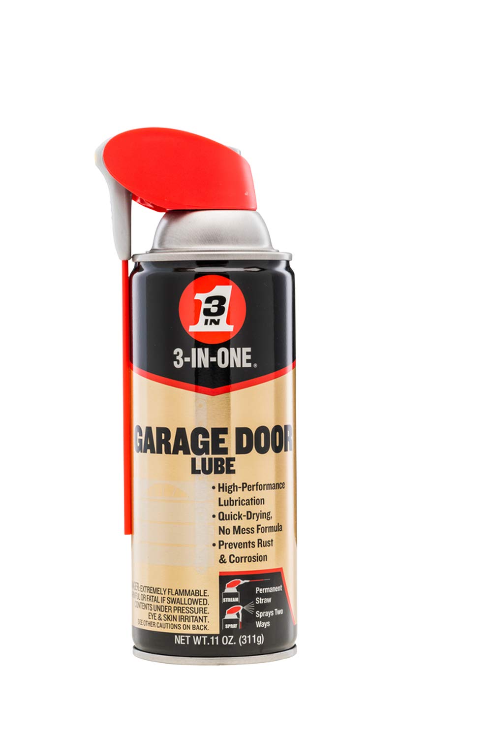 3-IN-ONE Professional Garage Door Lubricant, Smart Straw, 11 OZ [2-Pack]