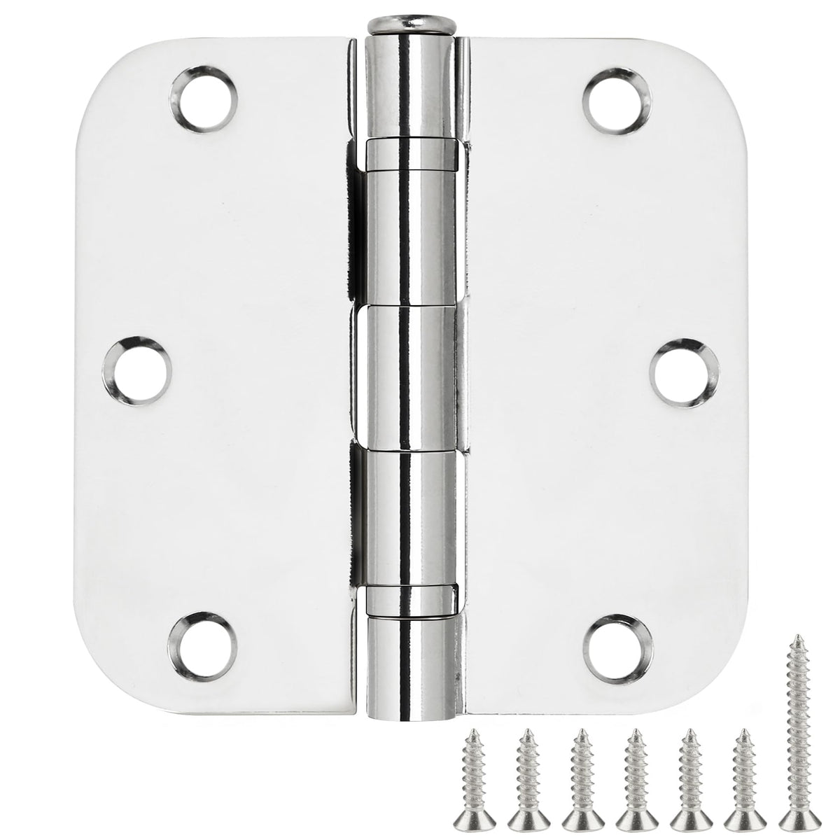 TDCHINGES Rounded Matte Black Door Hinges 3.5 Inch 5/8" Radius Flat 30 Pack
