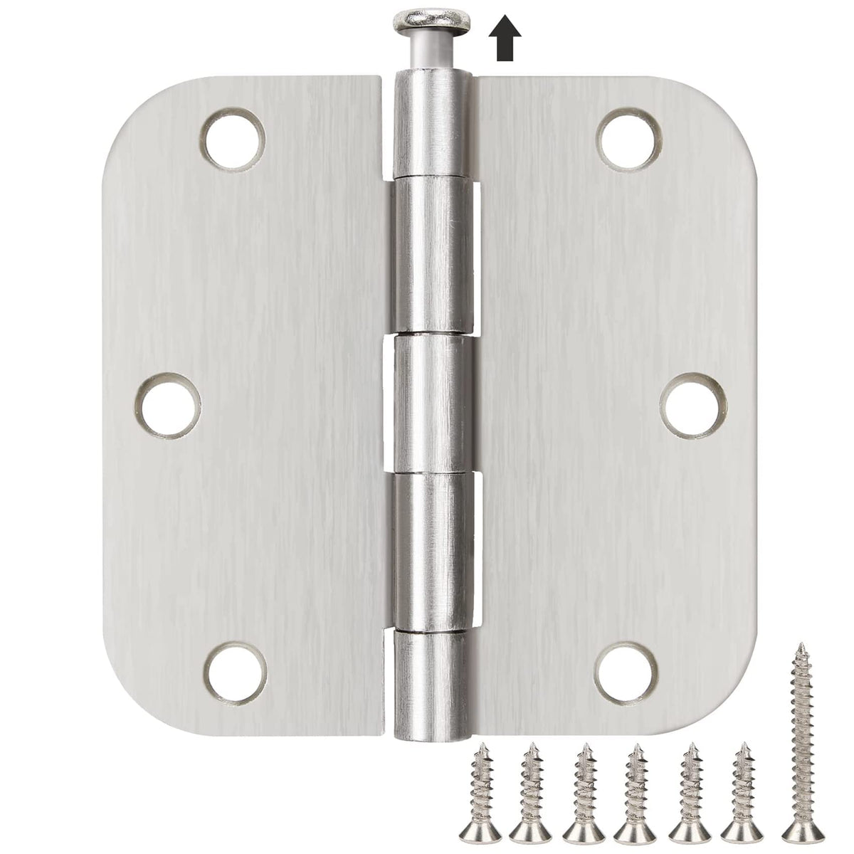 TDCHINGES Rounded Matte Black Door Hinges 3.5 Inch 5/8" Radius Flat 30 Pack