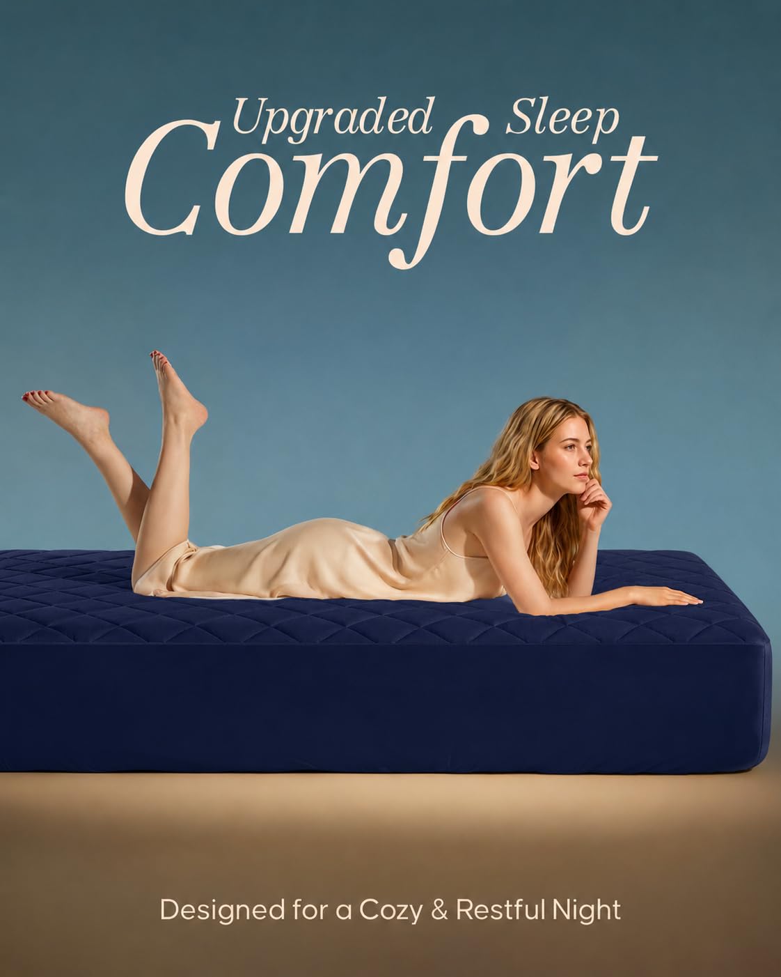 Twin Mattress Pad, Quilted Mattress Protector Topper fits 16" Deep Pocket