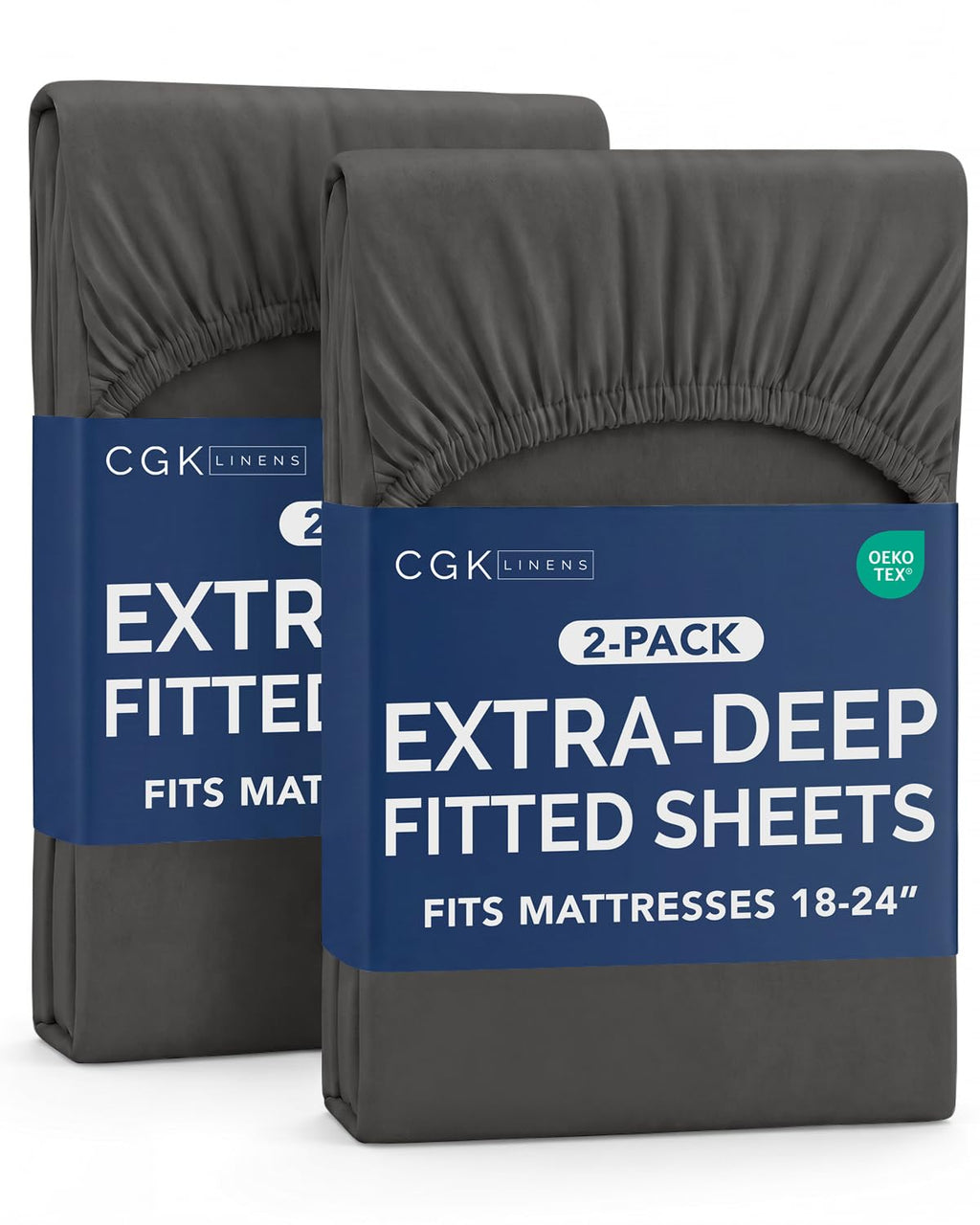 CGK Extra Deep Queen Single Fitted Sheet Only - Dark Grey