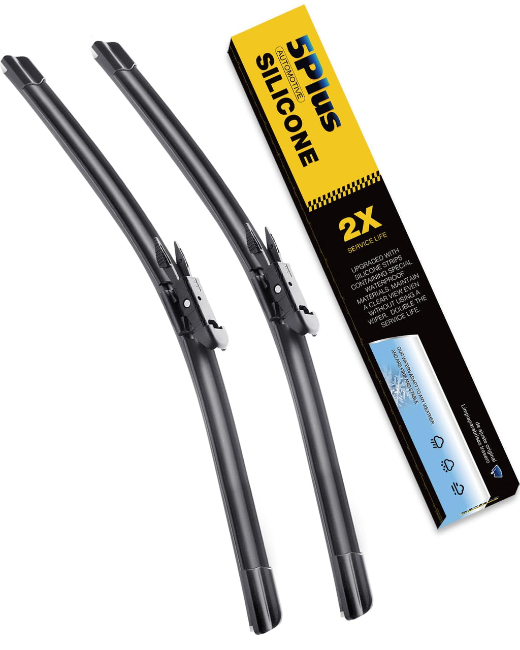 5 PLUS Silicone Wiper Blades Fits TESLA Model 3 2017-2025 Model Y 2020-2025