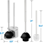 FORASTO 2in1 Toilet Brush & Plunger Set, Bathroom Essentials for Apartment