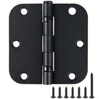 TDCHINGES Rounded Matte Black Door Hinges 3.5 Inch 5/8" Radius Flat 30 Pack