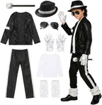 Boys Halloween Costume Set 8 Pcs 80s 90s Retro Dance Disco Cosplay