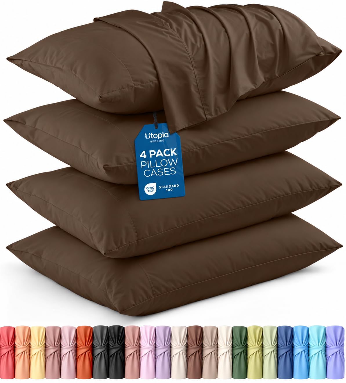 Pillow Covers Standard Set of 4, Soft and Comfy Pillow Cases, Purple